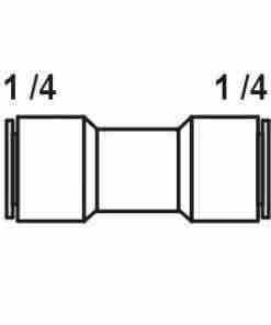 Tiger Straight Adapter 1/4" tube x 1/4" tube connector