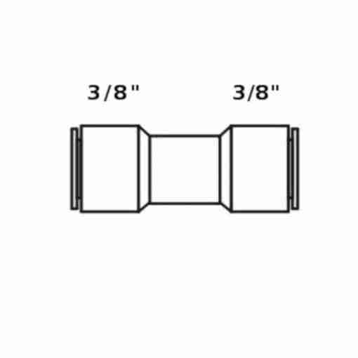 Tiger Straight Adapter 3/8" tube x 3/8" tube connector