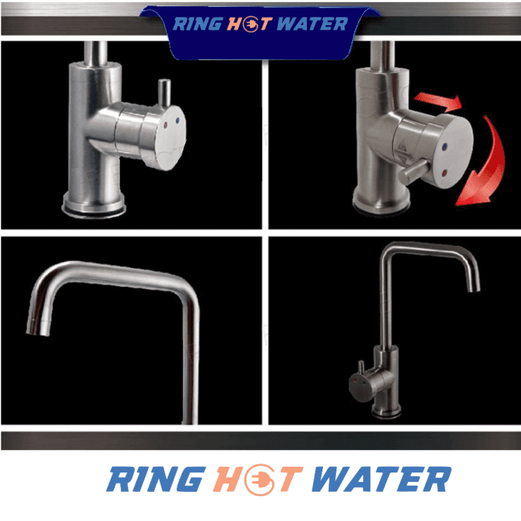 Brushed stainless steel boiling water tap Stainless steel boiling