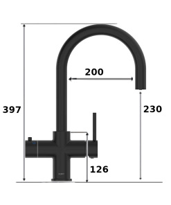 Alternative view of Black 4 in 1 Boiling Water Tap