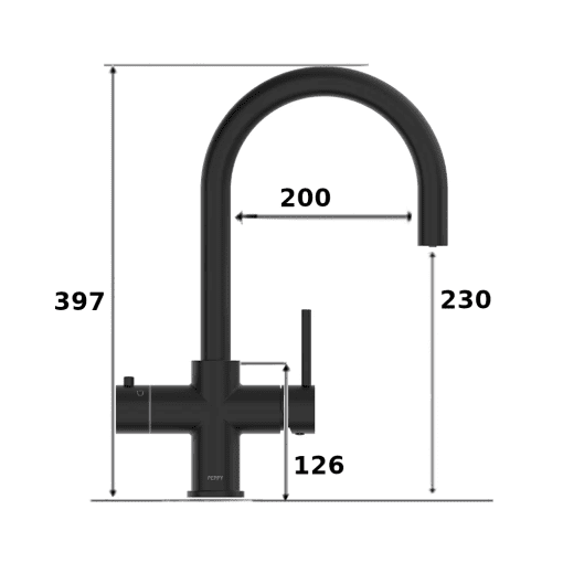 Black 4 in 1 Boiling Water Tap - Image 2