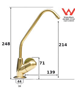 Brushed Gold Fin Water Filter Tap 01