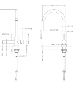 Alternative view of Black 3 Way Mixer Tap