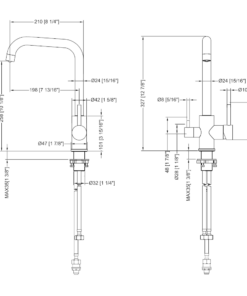 Alternative view of Gunmetal Grey 3 Way Kitchen Mixer Tap