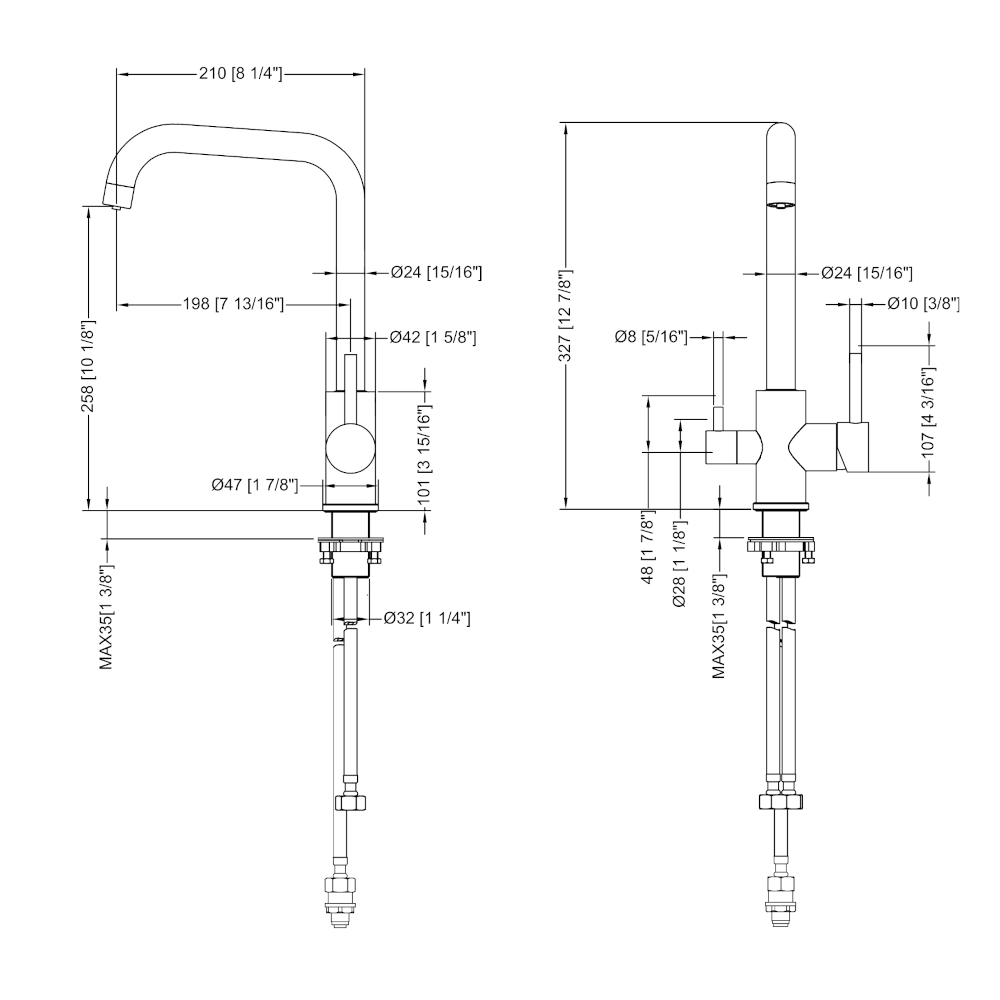 Gold 3 Way Kitchen Mixer Tap - Image 2
