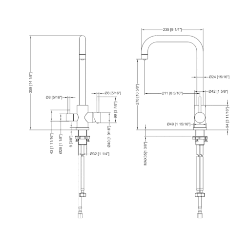 Brushed Nickel 3 Way Kitchen Mixer Tap - Image 3