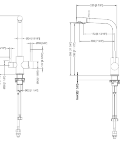 Alternative view of Gold 3 Way Mixer Taps