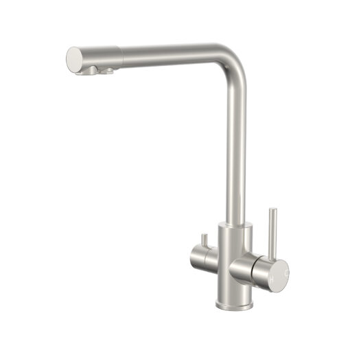 Brushed Nickel 3 Way Mixer Taps