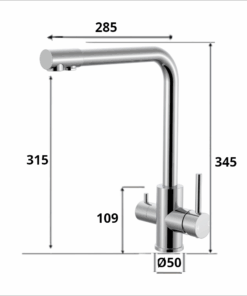 Chrome 3 Way Mixer Taps