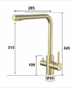 Gold 3 Way Mixer Taps