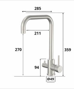 Brushed Nickel 3 Way Kitchen Mixer Tap