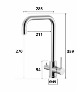 Alternative view of Chrome 3 Way Kitchen Mixer Tap
