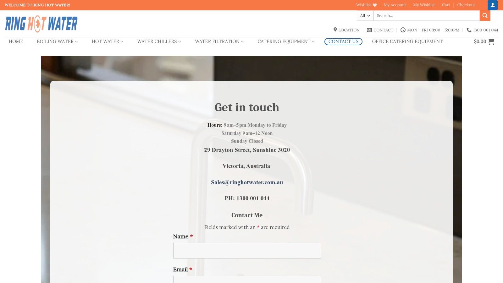 Screenshot from https://ringhotwater.com.au/pages/contact